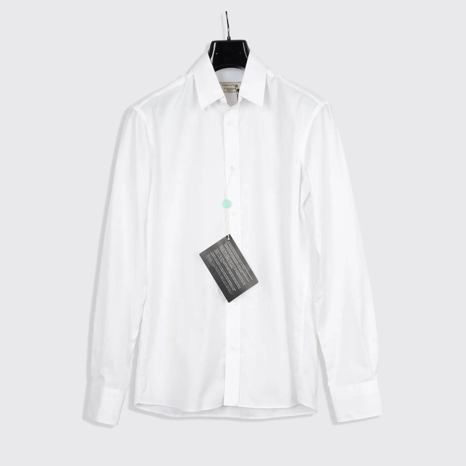 Maison Kitsune Dress Shirt Size L (41cm) White Cotton Lightweight Made in Italy