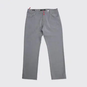 Kiton Napoli Pants Size W36 L29 Solid Gray Wool Blend Stretch Made in Italy