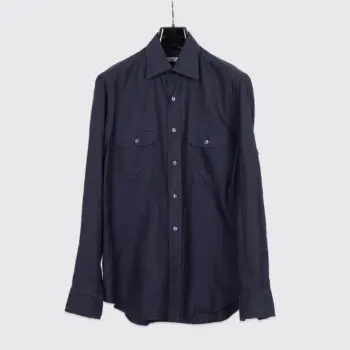 Salvatore Piccolo Napoli Shirt Size M Navy Cotton Pique Made in Italy