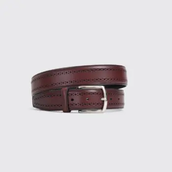 Allen Edmonds Manistee Belt 42 Burnished Oxblood Brown Leather Made in U.S.A.