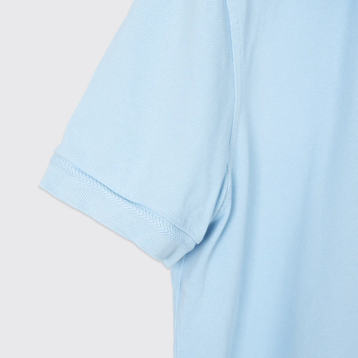 Tom Ford Tennis Polo Size L Classic Fit Pale Sky Blue Cotton Pique Ribbed Cuff
