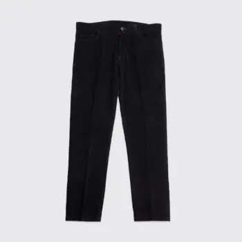 Isaia Napoli Comfort Project Pants Size EU52 Black Cotton Blend Stretch Corduroy