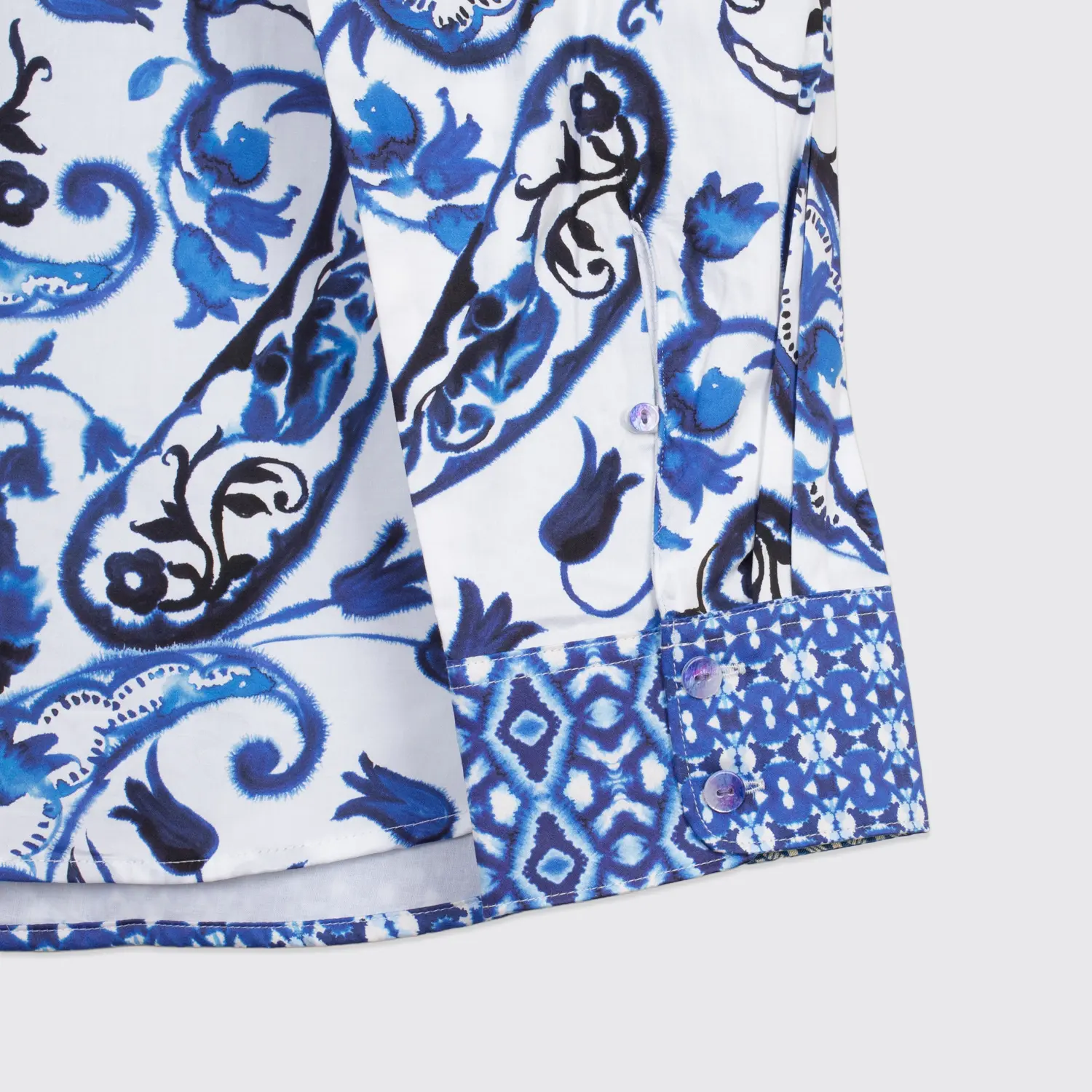 Robert Graham Thera Shirt 3XL Men White Blue Cotton Beaded Limited Edition