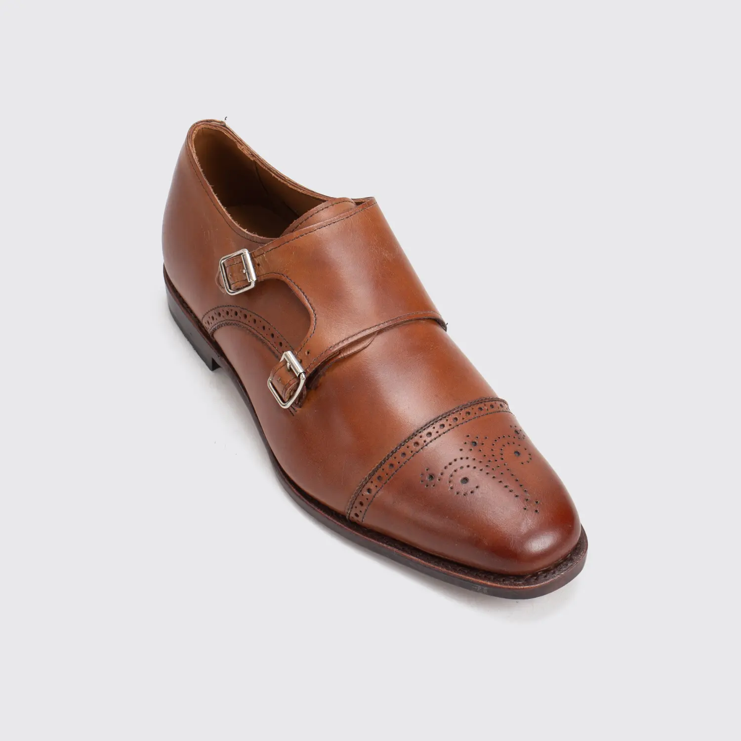 Allen Edmonds St. John's Double Monk Shoes Size 12 Walnut Brown Leather