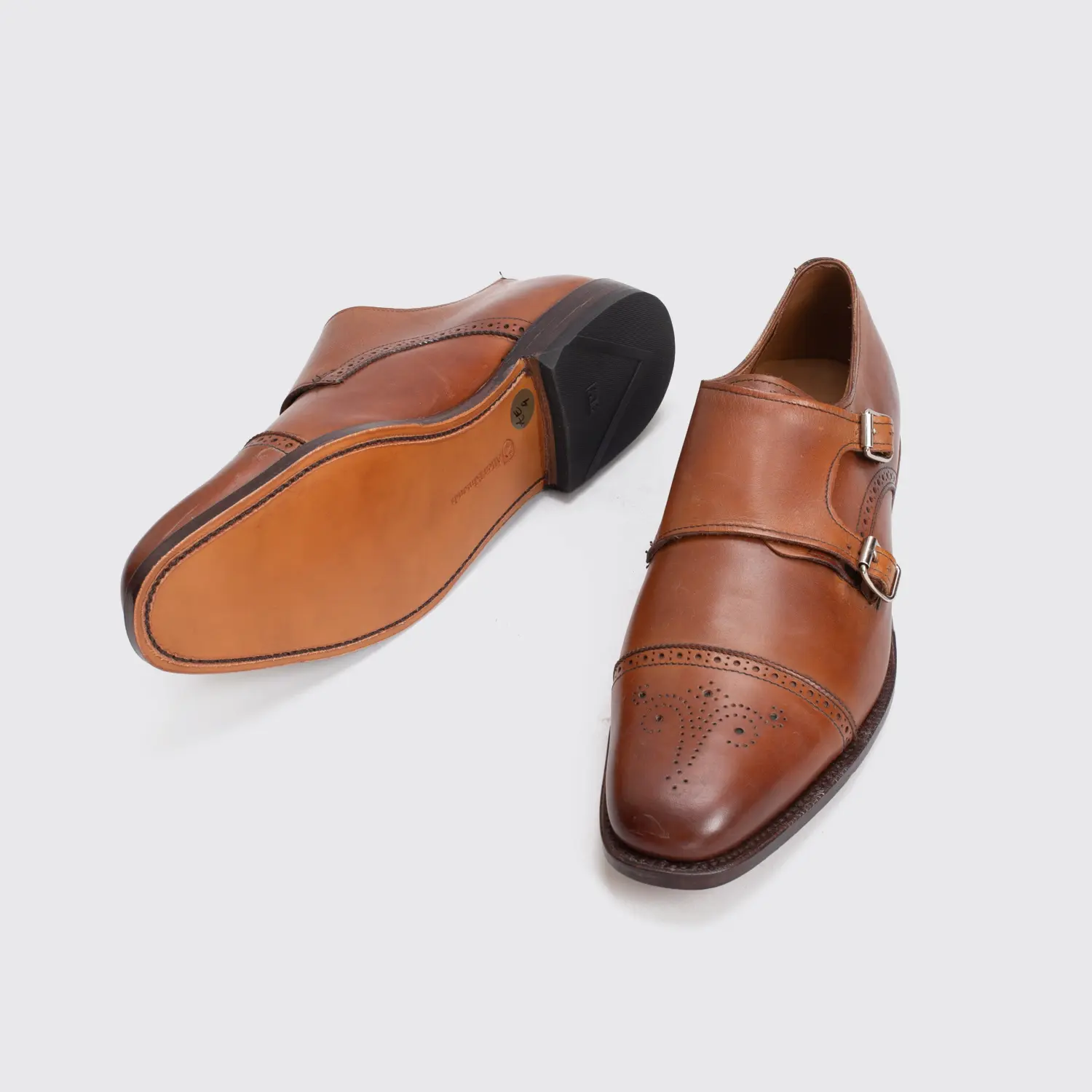 Allen Edmonds St. John's Double Monk Shoes Size 12 Walnut Brown Leather