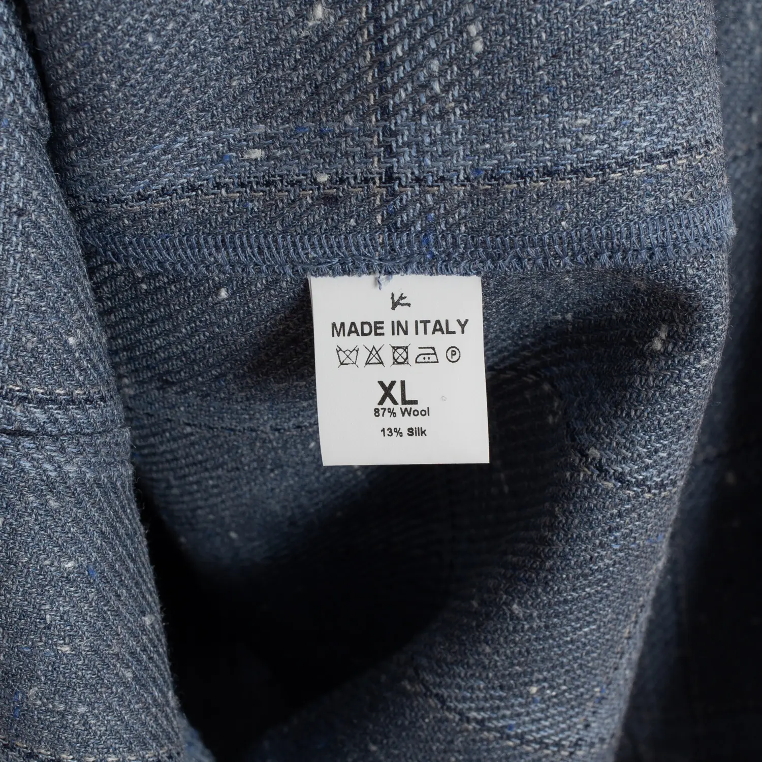 Isaia Napoli Overshirt XL Men Blue Check Slub Wool Silk Blend Made in Italy