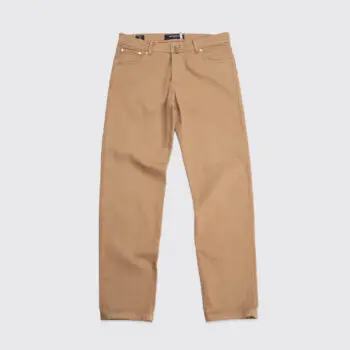 Kiton Napoli Jeans W35 Slim Fit Solid Beige Cotton Blend Stretch Made in Italy