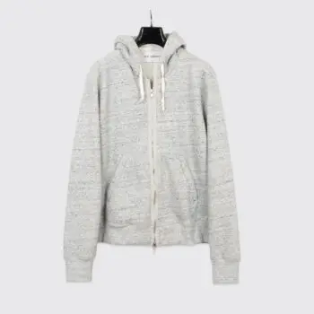 Our Legacy Sweatshirt Size EU52 Men AW14 Grey Melange Fleece Full Zip Hoodie