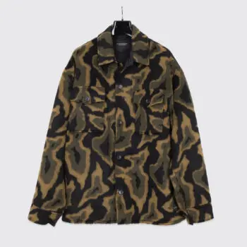 Scotch & Soda Overshirt 2XL Men Green High Pile Fleece Camo Wool Blend