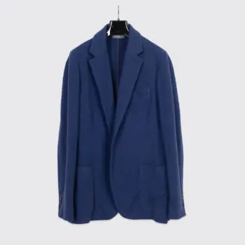 Hawico Cashmere Blazer Size XL Men Dark Blue Soft Knit Jacket Made in Scotland