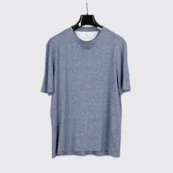 Brunello Cucinelli T-Shirt Size XL Men Heather Blue Linen Blend Made in Italy