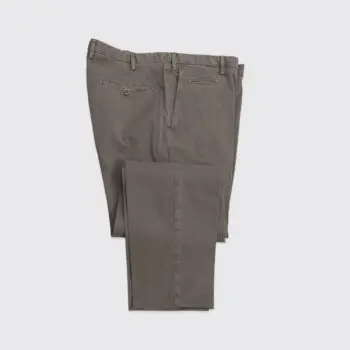 Isaia Napoli Pants Size EU56 Tinto Slim Dark Taupe Gray Cotton Made in Italy