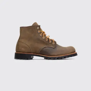 Red Wing Roughneck Boots Size 12 Olive Brown Leather Vibram Sole Made in U.S.A.