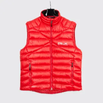 RLX Ralph Lauren Down Vest XL Men Red Quilted Water Repellent Insulated Pertex