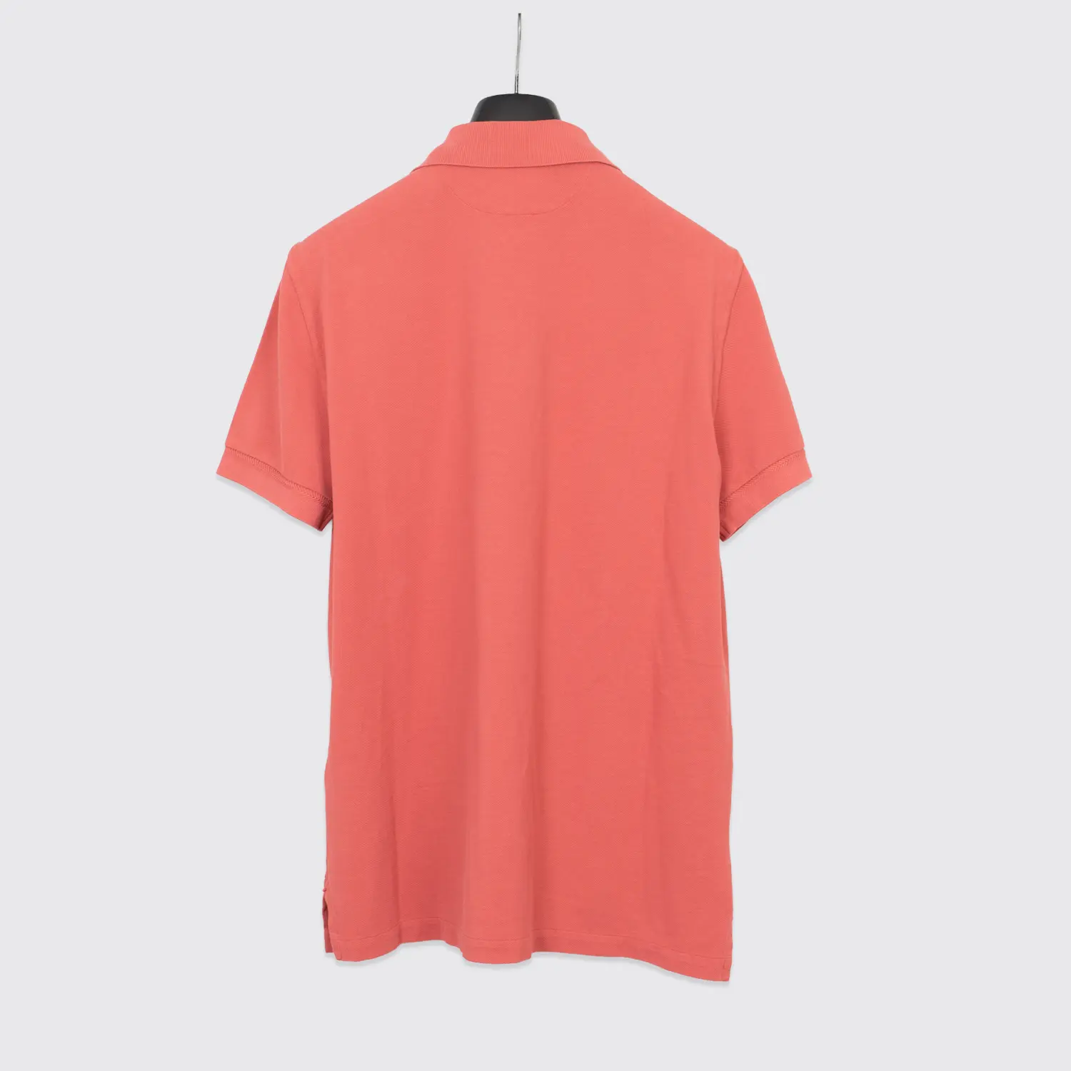Tom Ford Tennis Polo Size L Classic Fit Coral Red Knit Cotton Pique Ribbed Cuff