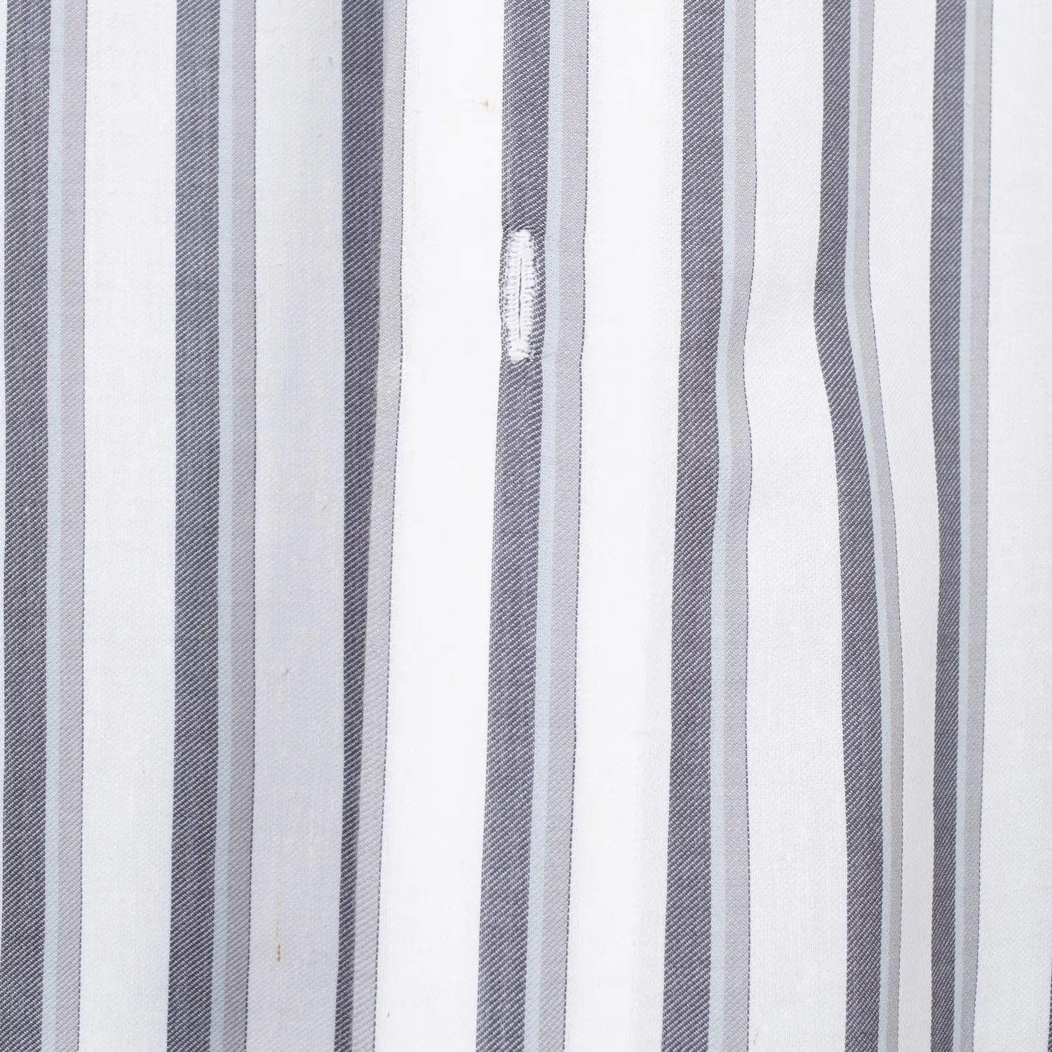 Isaia Napoli Dress Shirt Size 16.5 Men Gray White Striped Slub Cotton Silk Blend