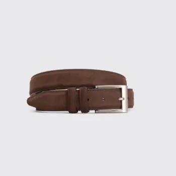 Allen Edmonds Belt 42 Dark Brown Cashmere Suede Leather Wide Basic
