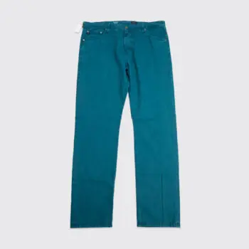 AG Adriano Goldschmied The Everett Jeans W38 Slim Straight Green Cotton Sateen