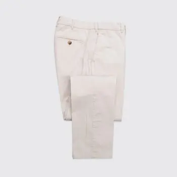 Brunello Cucinelli Pants W32 (EU48) Men Italian Fit Cream Cotton Blend Stretch