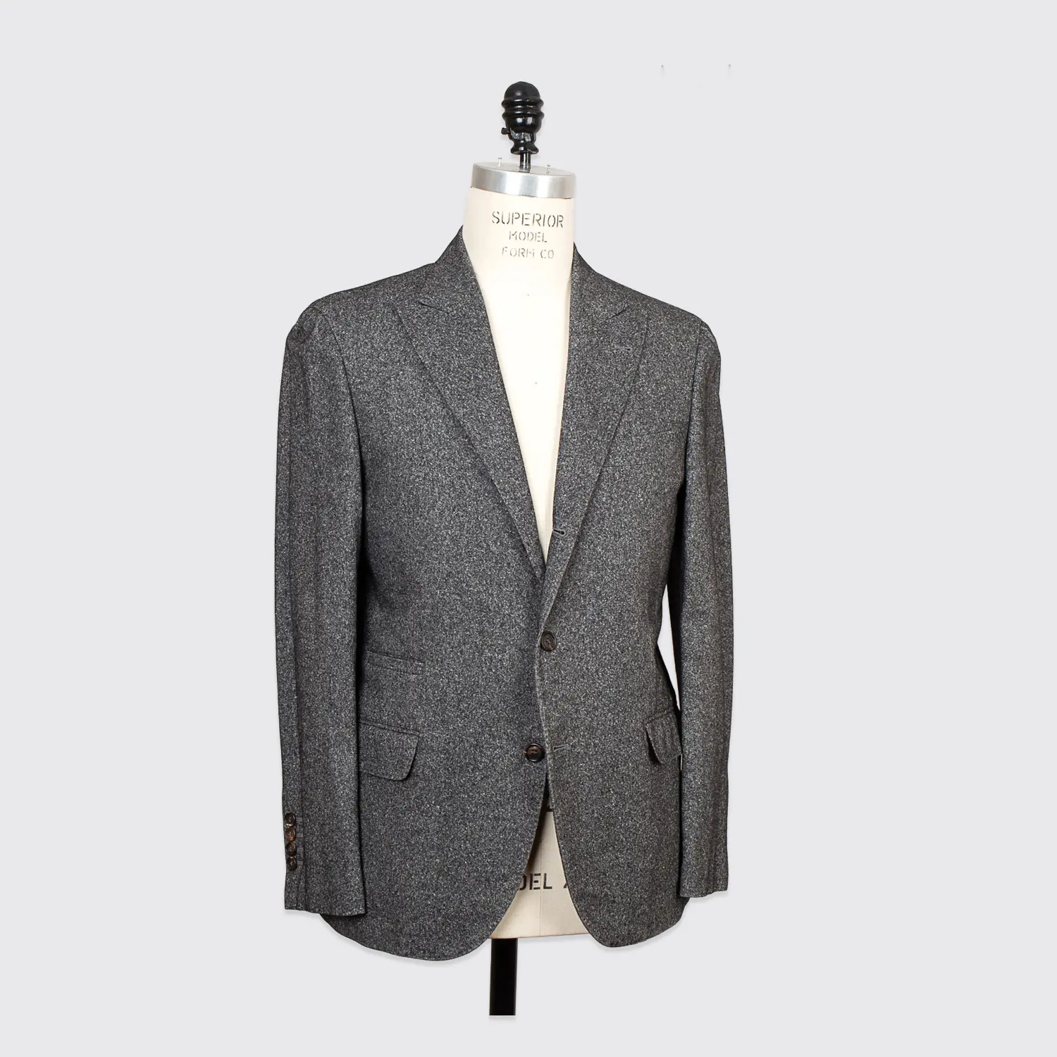 Brunello Cucinelli Blazer Size EU52 Gray Melange Wool Three Button Made in Italy