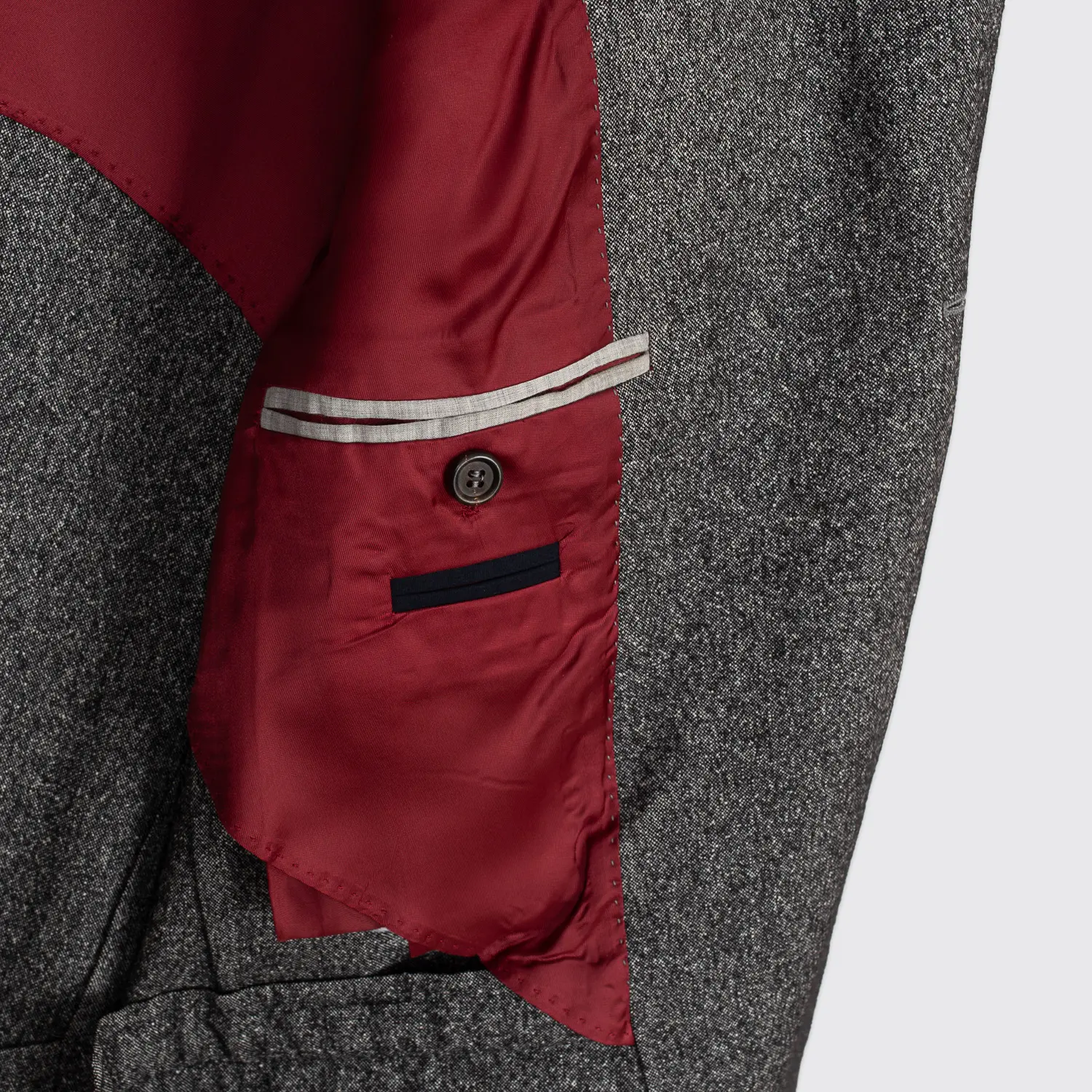 Brunello Cucinelli Blazer Size EU52 Gray Melange Wool Three Button Made in Italy