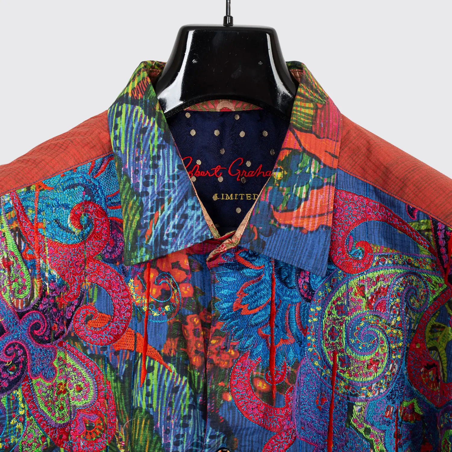 Robert Graham Limited Edition Shirt 3XL Multicolor Floral Embroidered Cotton