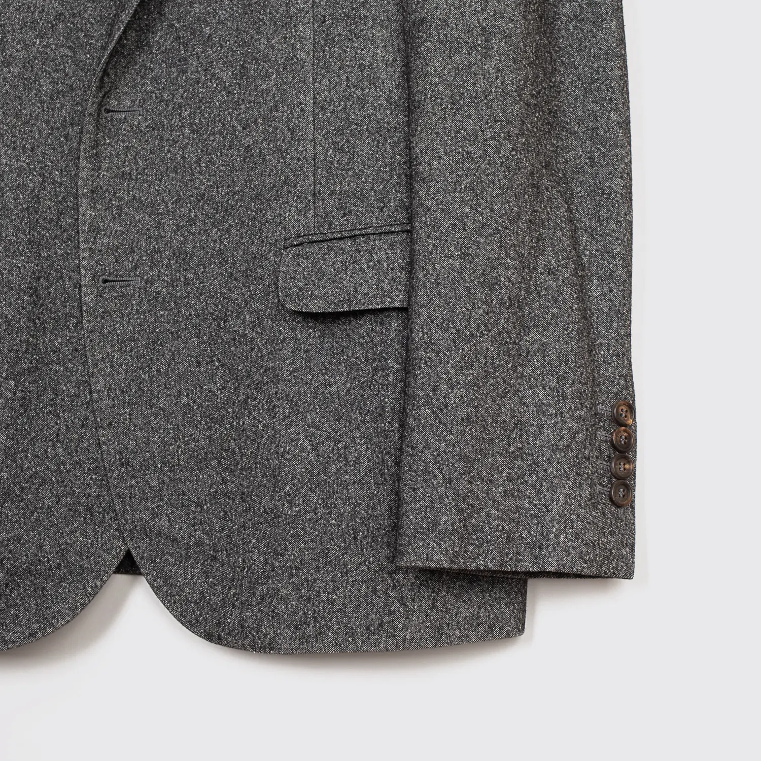 Brunello Cucinelli Blazer Size EU52 Gray Melange Wool Three Button Made in Italy