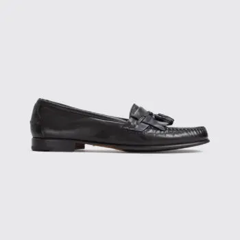 Salvatore Ferragamo Shoes Size 12 Tassel Loafer Black Nappa Calfskin Leather