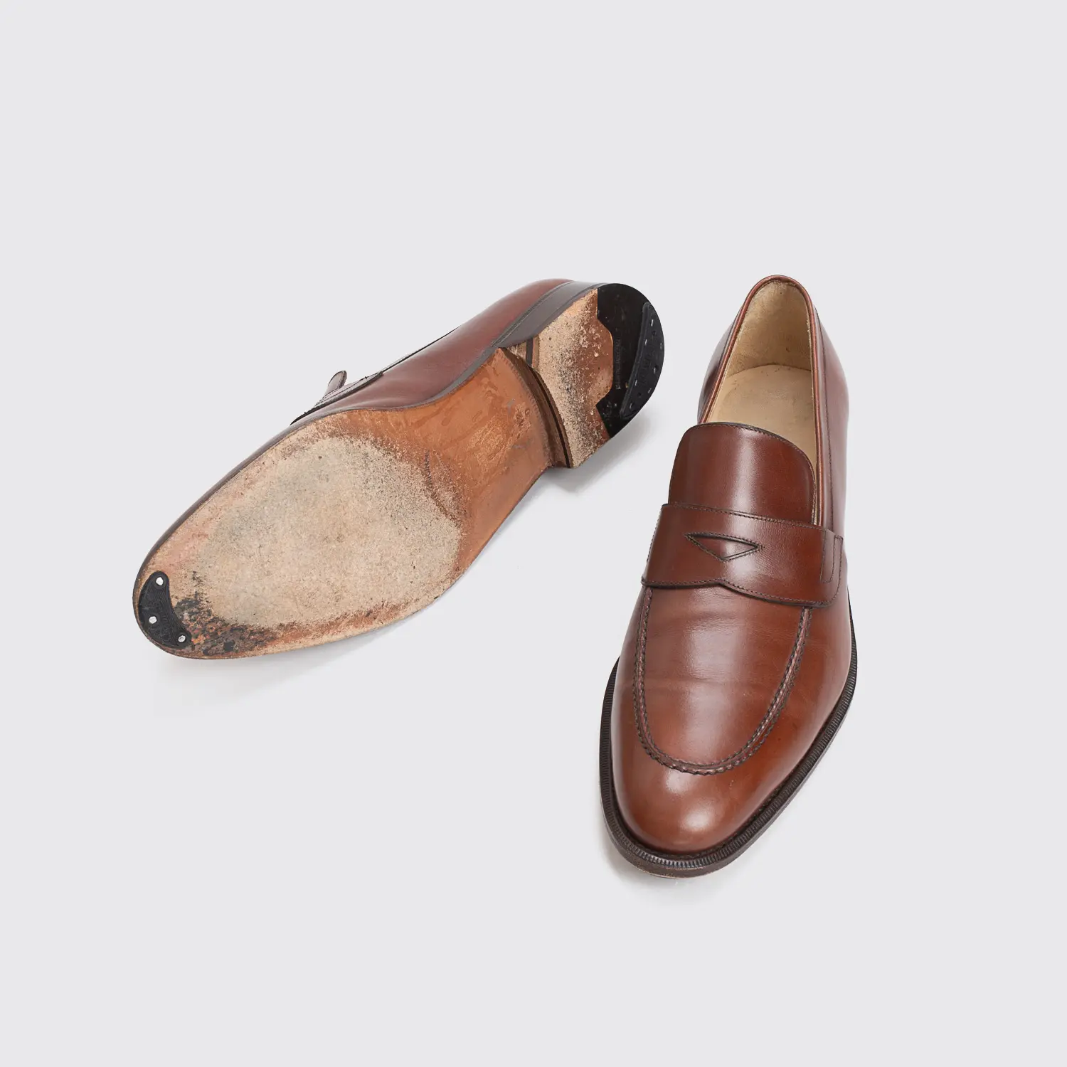 Salvatore Ferragamo Dress Loafer Shoes Size 12 Oxblood Brown Calfskin Leather