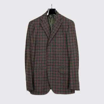 Saks Fifth Avenue Jacket Size EU52 Multicolor Check Wool Flannel Made in Italy