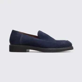 Aquatalia Shoes Size 13 Men Navy Blue Suede Weatherproof Loafer Made in Italy