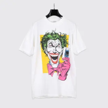 Vintage 1988 D.C. Comics Joker Shirt Size L White Printed Cotton Made in U.S.A.