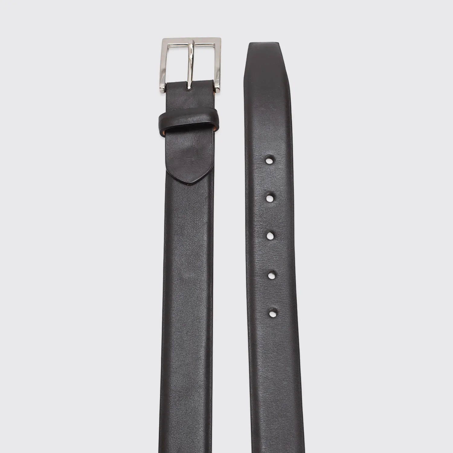 W. Kleinberg Belt Dark Brown Soft Leather Square Buckle Made in U.S.A.