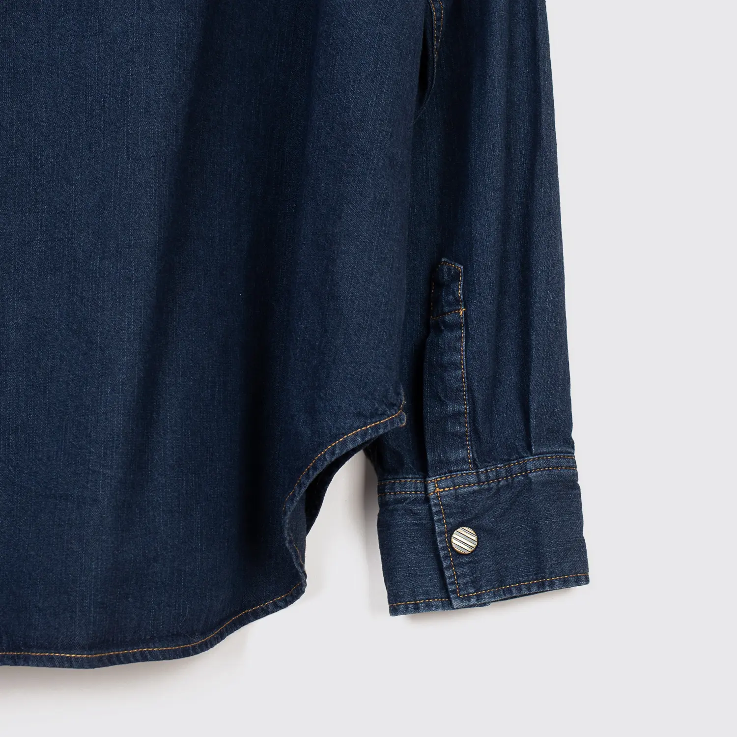 Billy Reid Shoals Denim Shirt XXL Men Indigo Blue Cotton Snap with Pockets