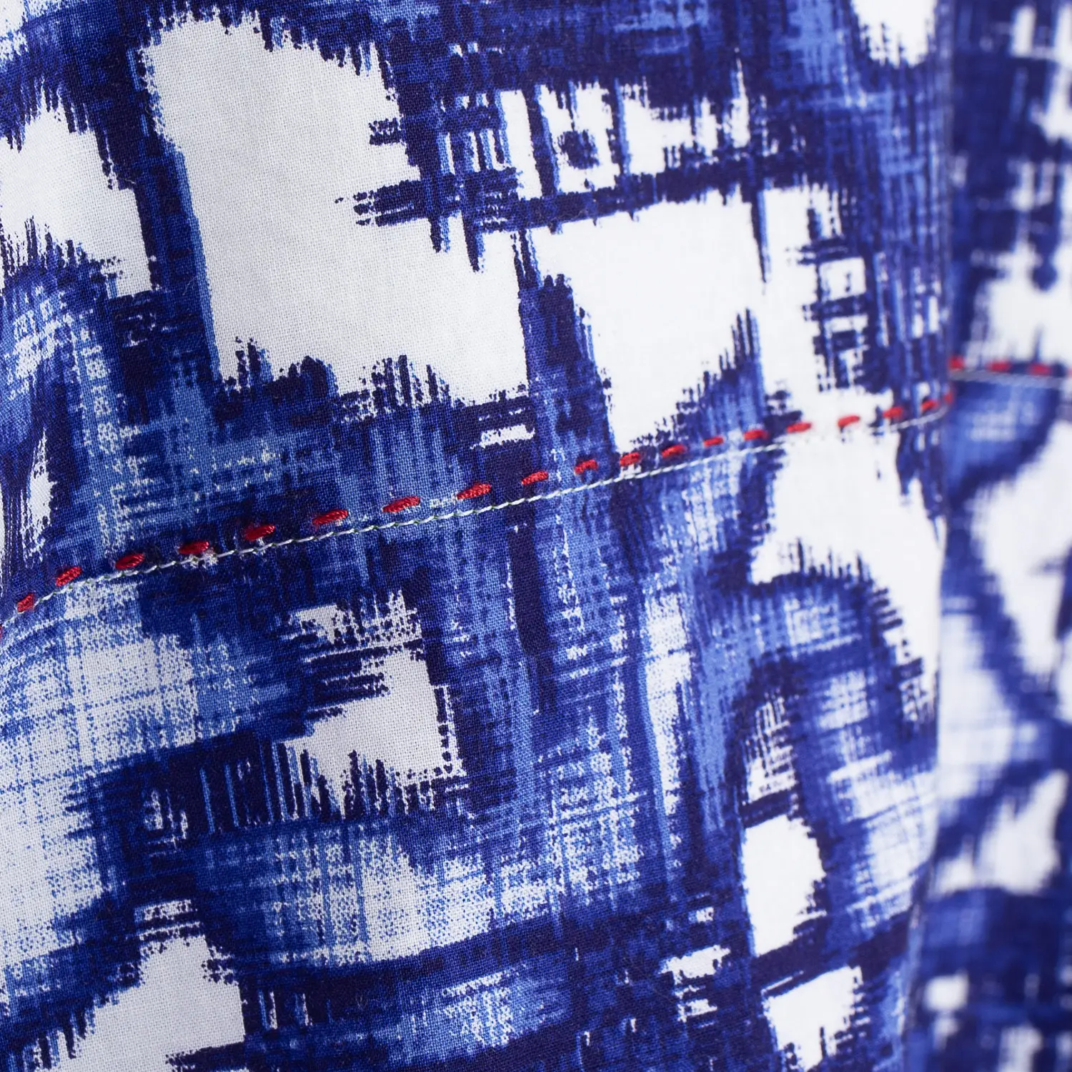 Robert Graham Shirt Size 3XL Indigo Blue White Floral Print with Red Pick Stitch