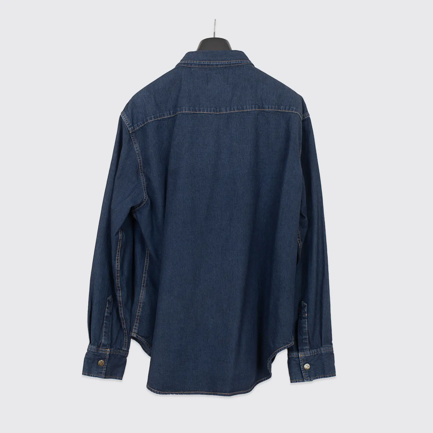 Billy Reid Shoals Denim Shirt XXL Men Indigo Blue Cotton Snap with Pockets