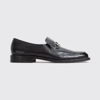 Salvatore Ferragamo Shoes Studio Collection Size 12 Black Leather Gancini Loafer