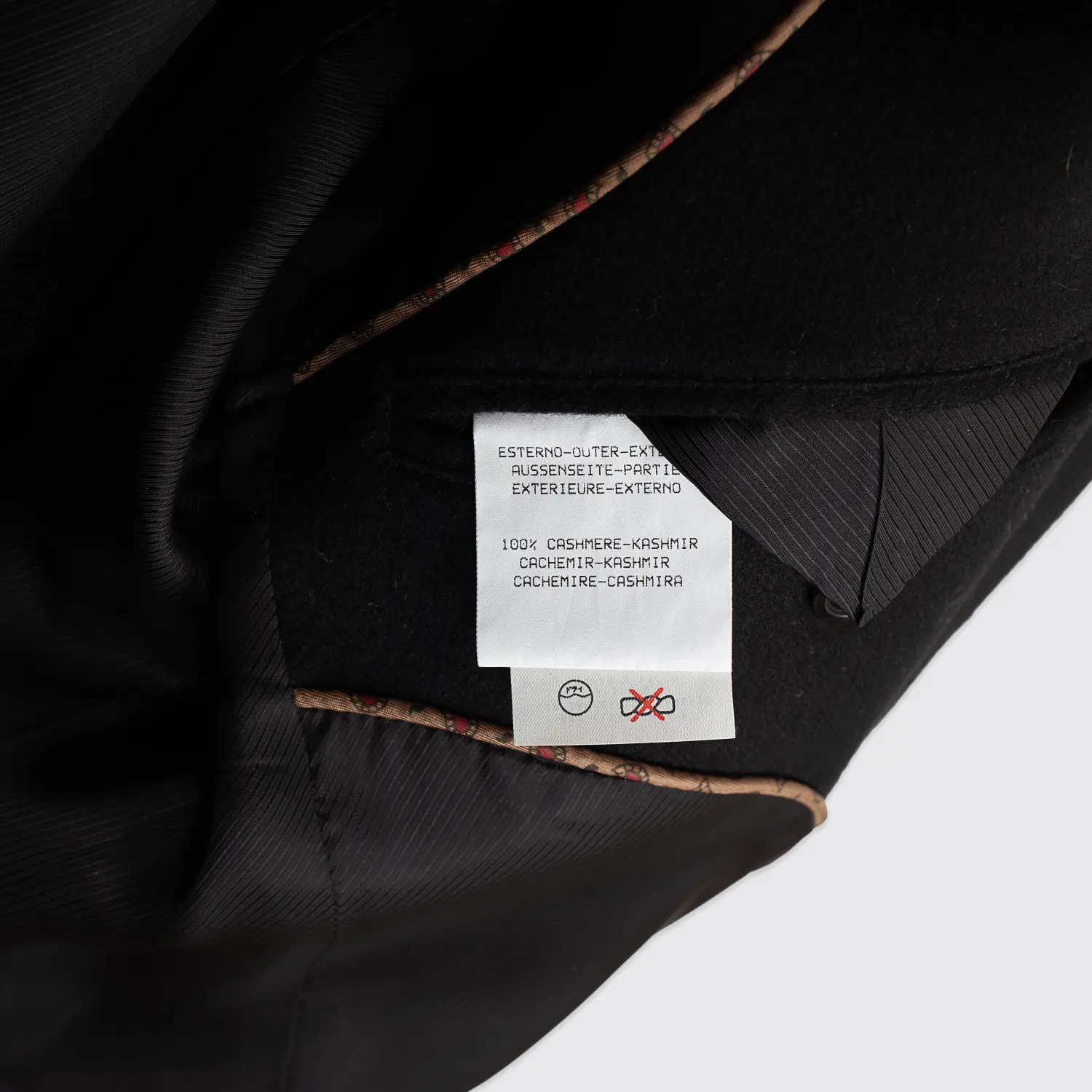 Ermenegildo Zegna Car Coat Size EU50 Men Solid Black Cashmere Made in Italy