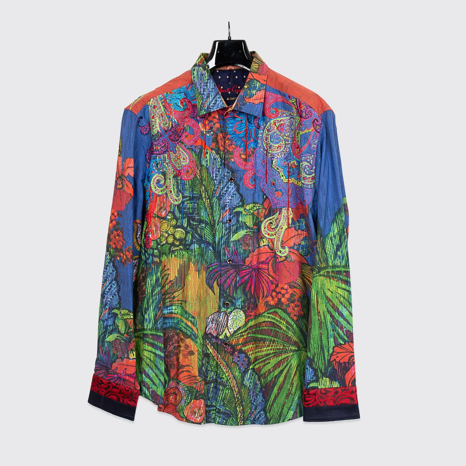 Robert Graham Limited Edition Shirt 3XL Multicolor Floral Embroidered Cotton