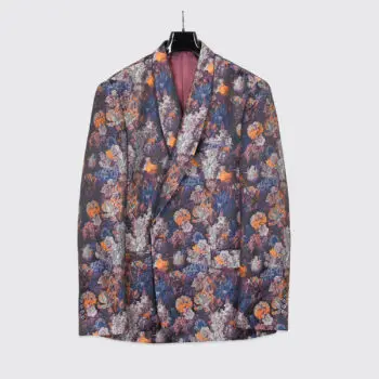 TALLIA x Lansky Bros Shawl Lapel Blazer 52L Men Multicolor Floral Print 1-Button