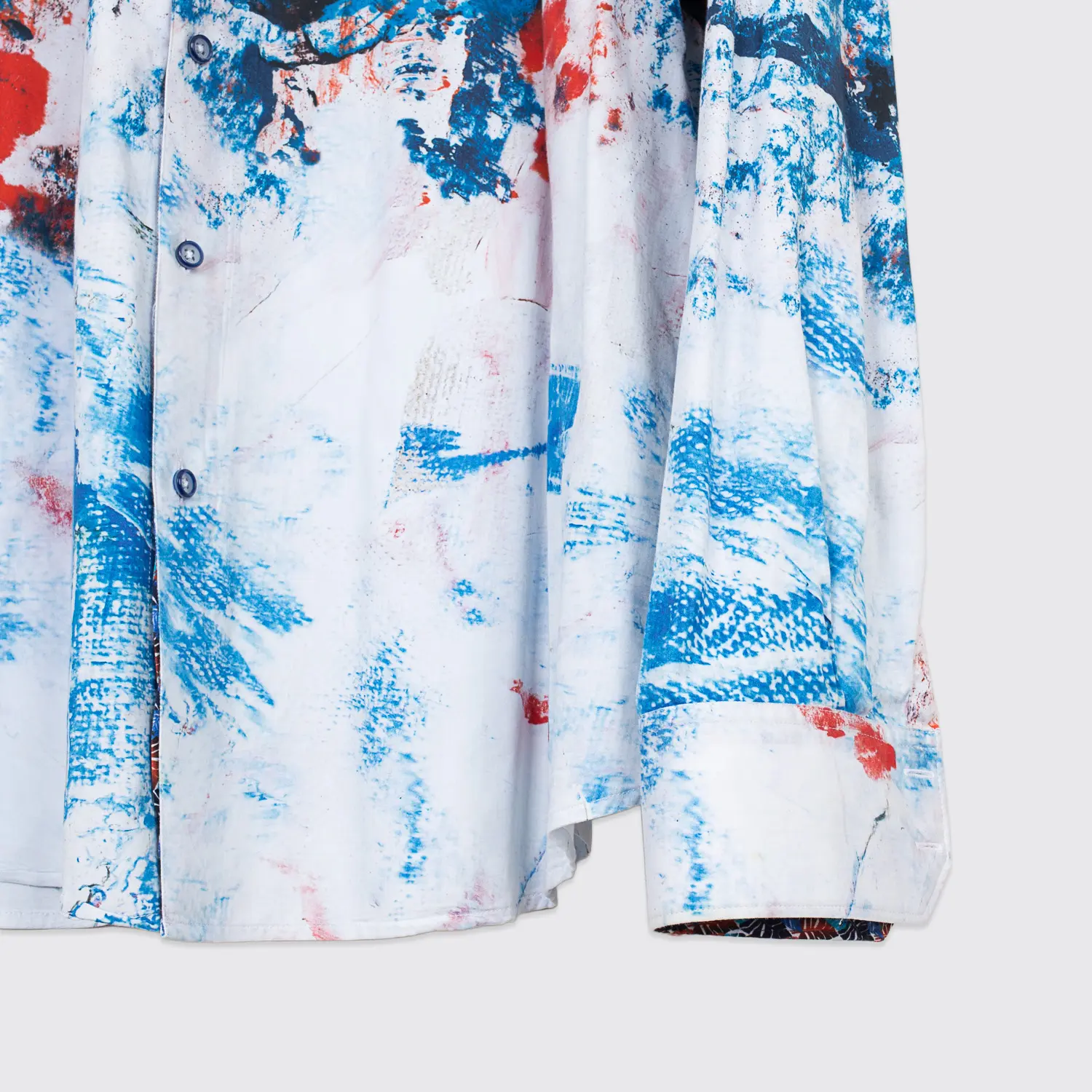 Robert Graham Shirt 3XL Men Classic Fit Red Blue White Paint Print Embroidered