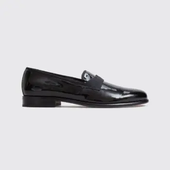 Salvatore Ferragamo Shoes 12 D Notte Formal Tuxedo Loafer Black Patent Leather