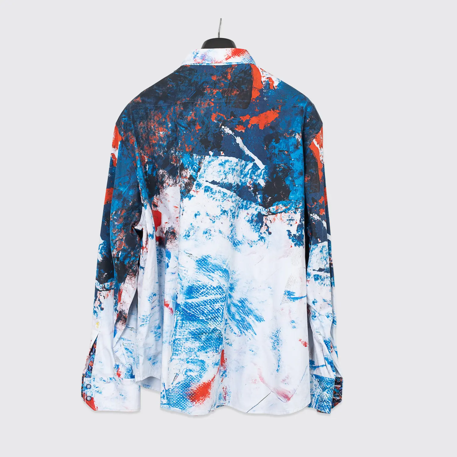 Robert Graham Shirt 3XL Men Classic Fit Red Blue White Paint Print Embroidered