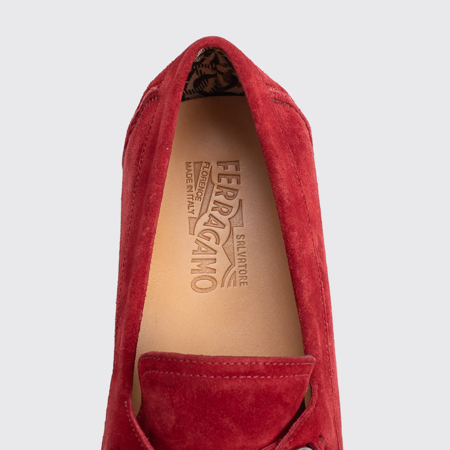 Salvatore Ferragamo Shoes Size 12 Parigi Eco Gancini Driving Moc Red Suede