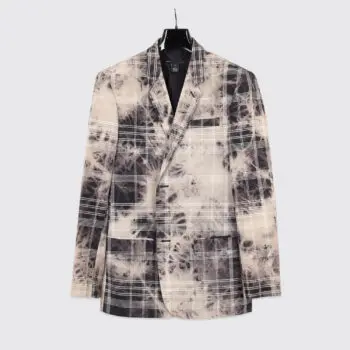 Marc Jacobs Blazer Size XL (42/43) Men Gray Dye Printed Check Cotton Two Button