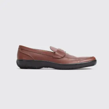 Salvatore Ferragamo Casual Loafer 12 D Brown Leather Rubber Sole Made in Italy