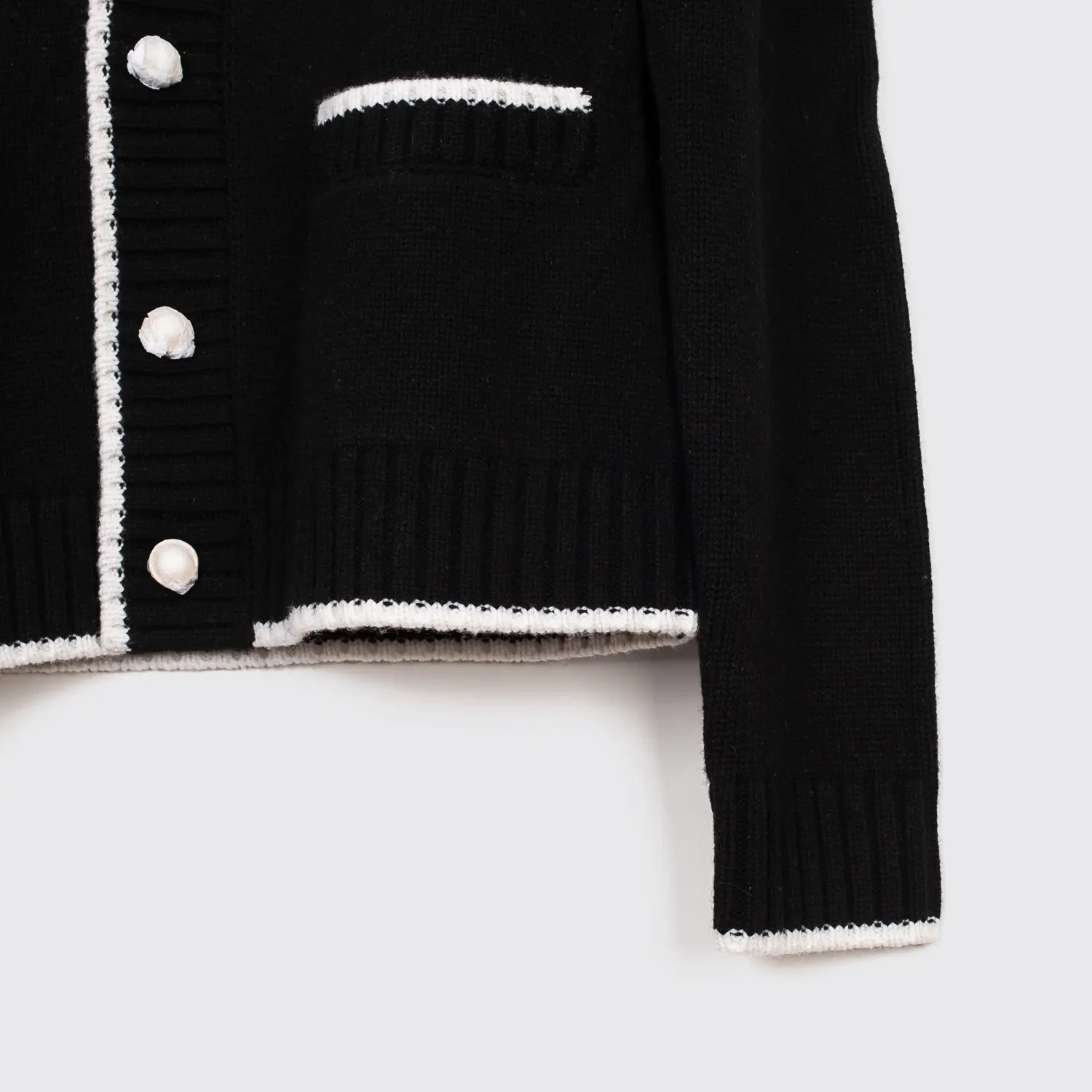 Casablanca Sweater Size S Embroidered Casa Way Cardigan Black Merino Cashmere