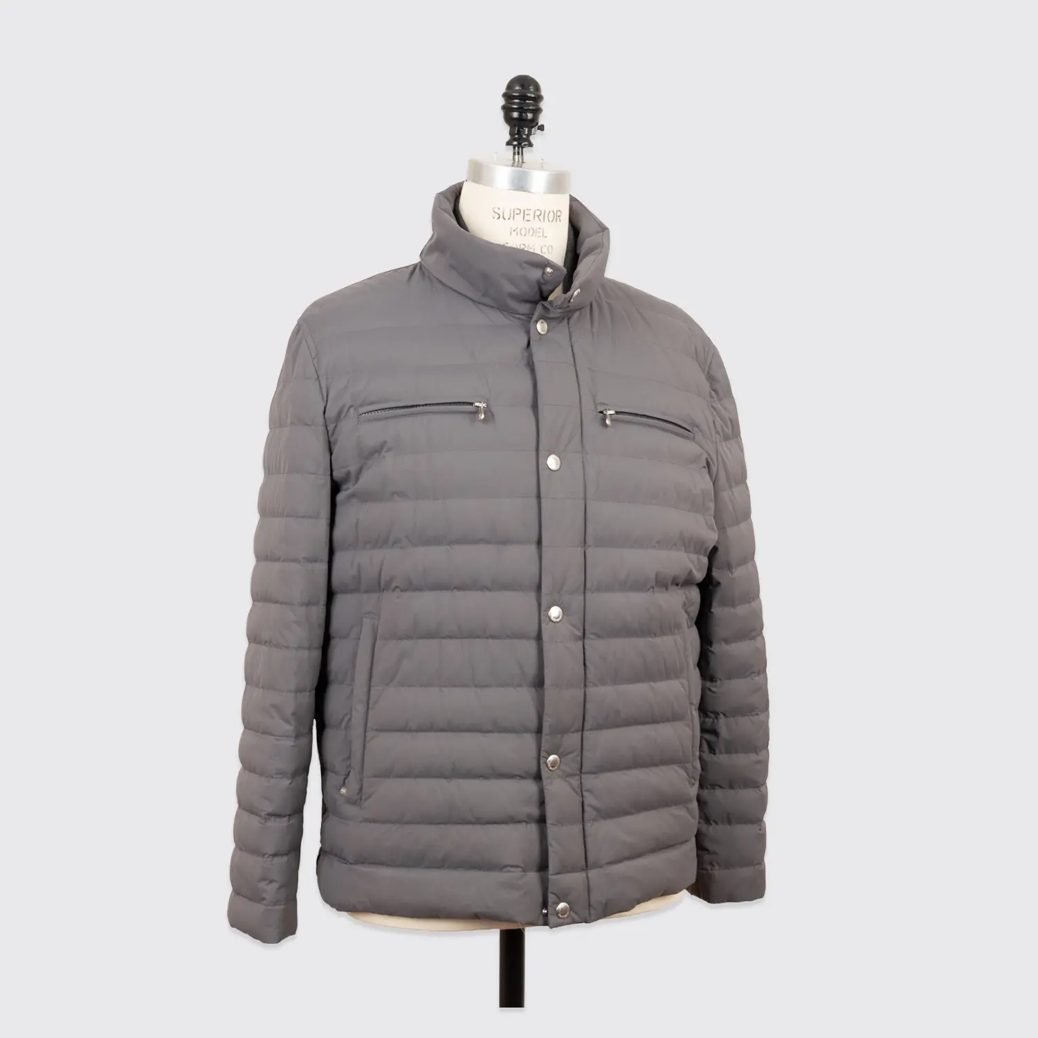 Brunello Cucinelli Quilted Jacket XXL Men Gray Goose Down Parka