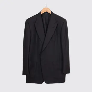 Tom Ford Jacket Size EU60 Men Solid Black Basket Weave Wool Blend Fit A Blazer