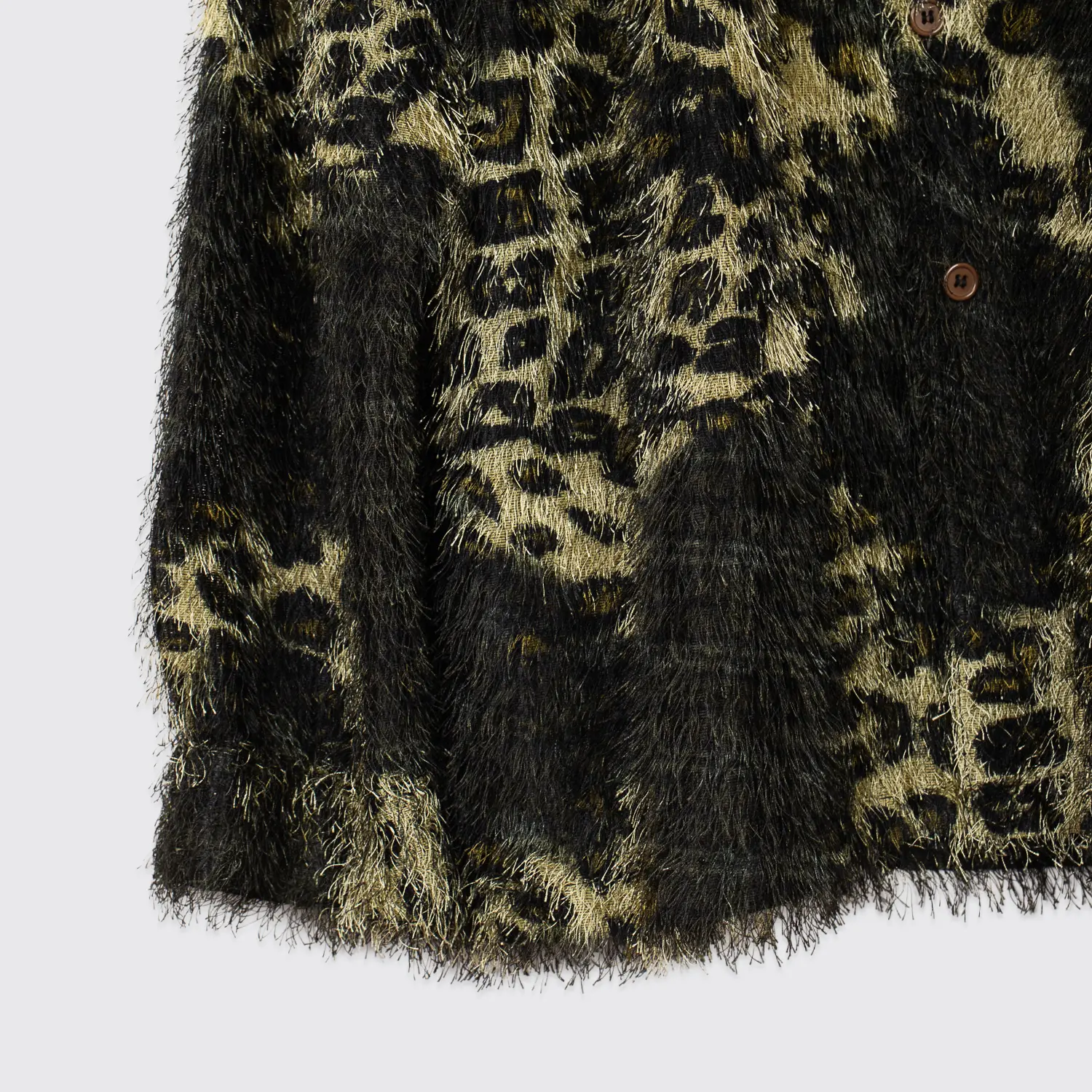 Maltos Animal Print Shirt Size 2XL Men Fringe Fur Sheer Polyester